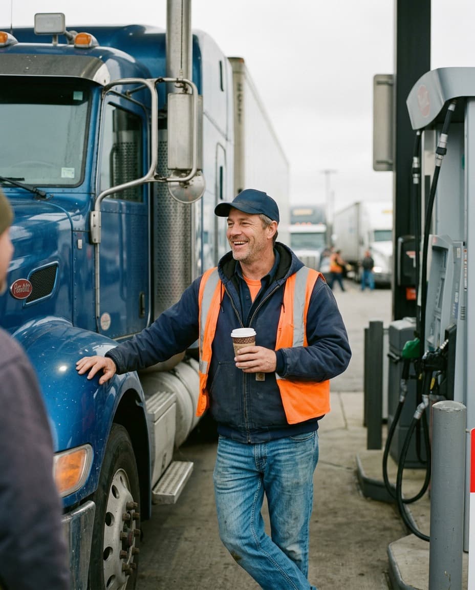 Carrier partner next to a truck