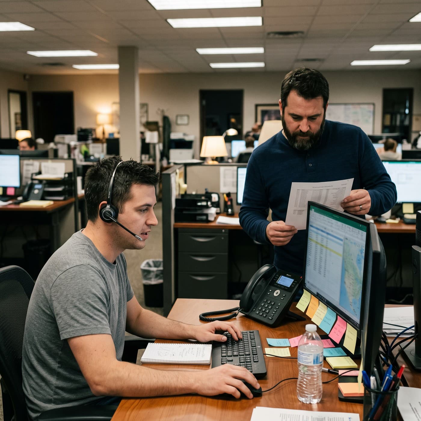 Dispatcher on a call at the SFO Freight desk